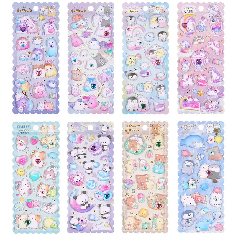 1 počítač Karikatúra králičie Ghost Noctilucent Puffy 3D Stickers ScrapBooking DIY Journal Splactery Splat Sheet Gift Deco Cena