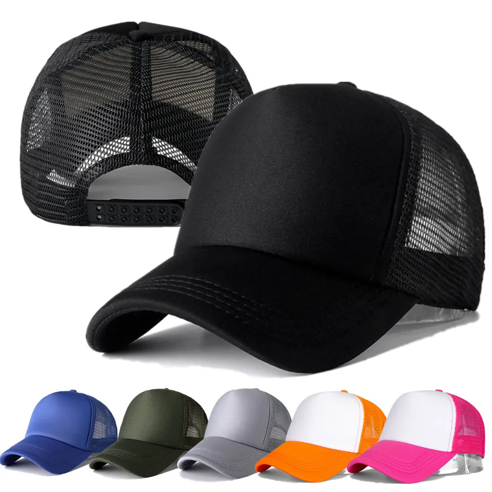 1 počítače Unisex Cap Casual Plain Mesh Baseball Cap Nastaviteľné klobúky pre snapback pre ženy Hip hop hopu trucker cap streetwear klobúk