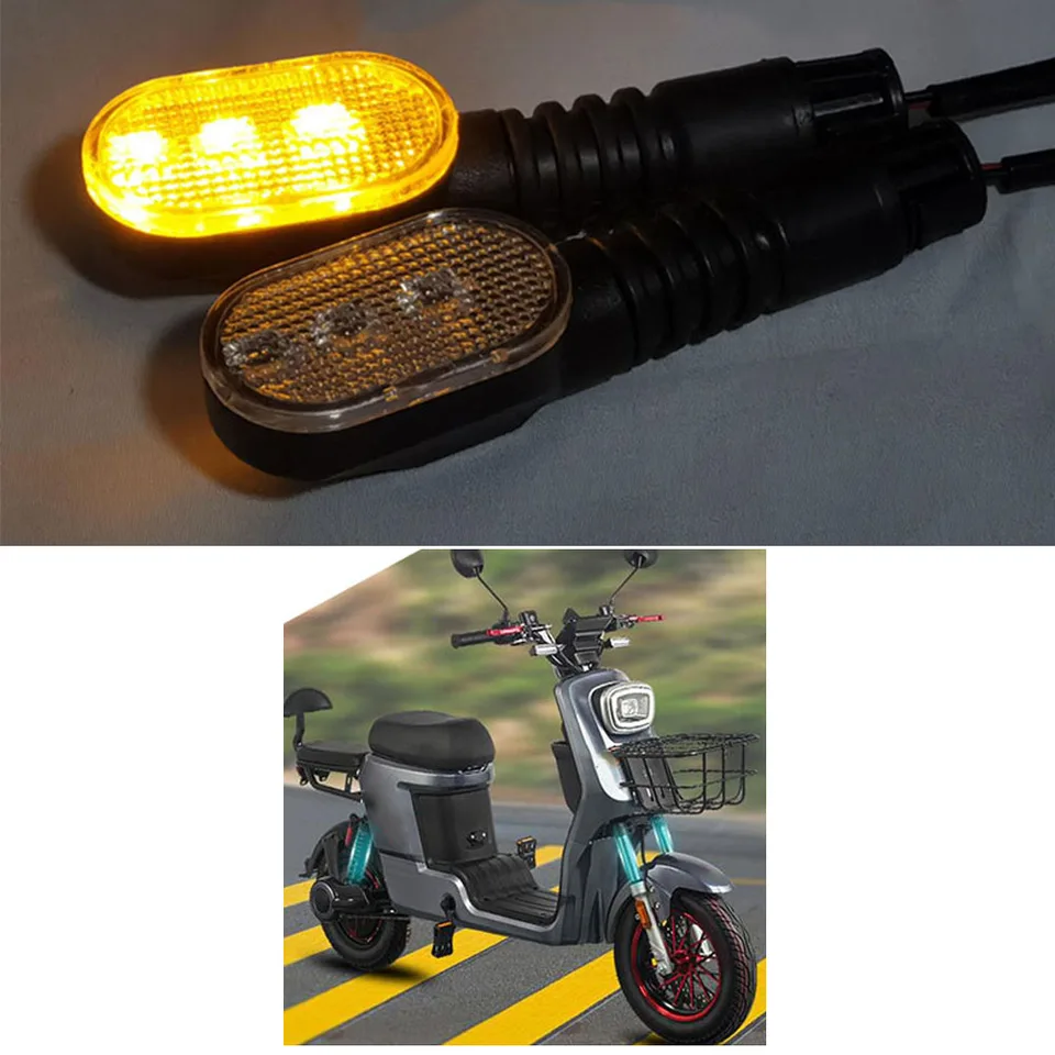 1 pár 36V-72V Ebike Light Svetlá ovládacia súprava 2 PIN pre elektrické motocyklové skútre LED Dvojfarebné indikátorové svetlá