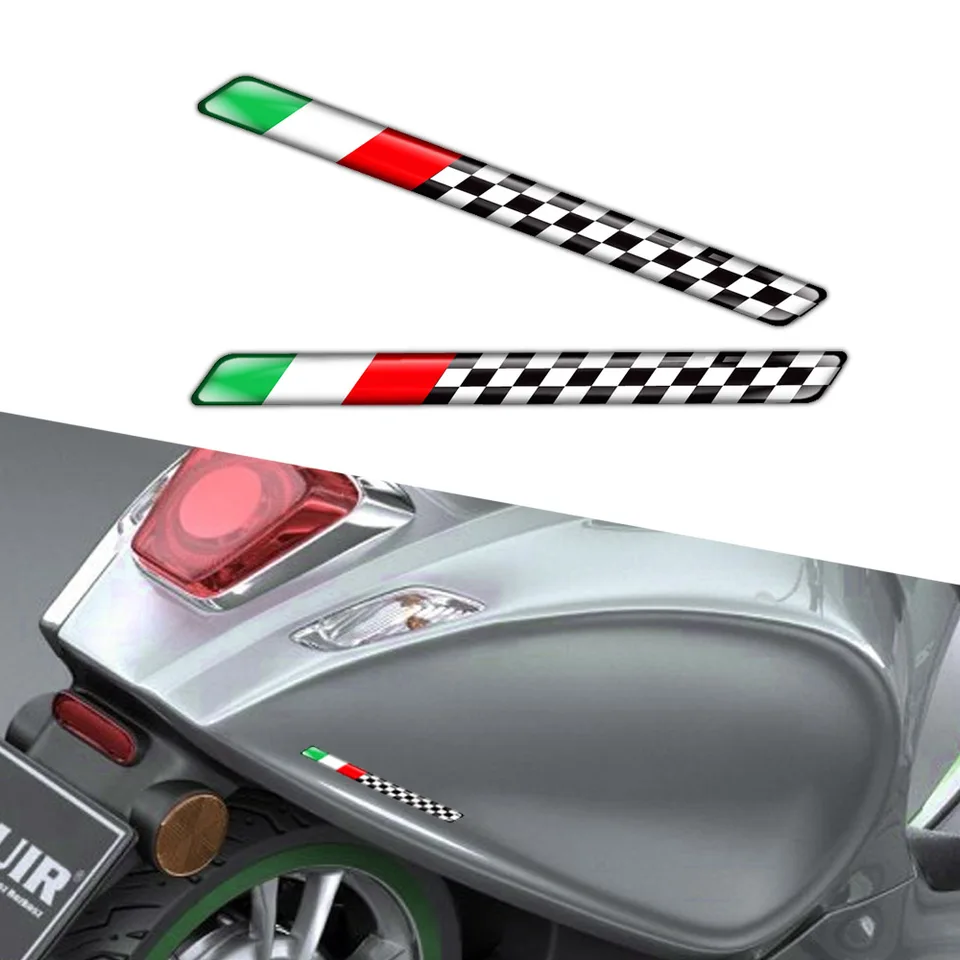 1 pár 3D motocyklové reflexné nálepka Taliansko Flag závodné tankové nálepky na prilbu