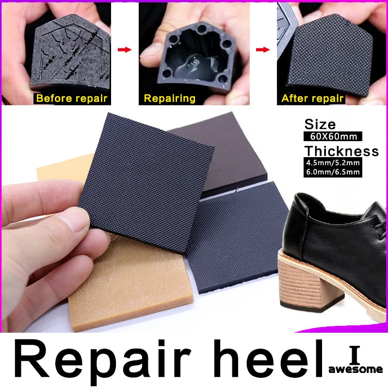1 pár DIY gumová podrážka pre vysoké podpätky Opravy obuvi pneumatík Zŕta Wave Pracovná opravárenka Pracovné topánky Outsole Stick na podložkách päty