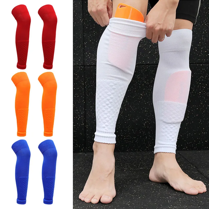 1 pár dospelých Ohrievače nôh Shin Guard Calf Sock Over Knee Kids Športová kompresia vysoké elastické výcvikové ponožky na pokrytie nôh