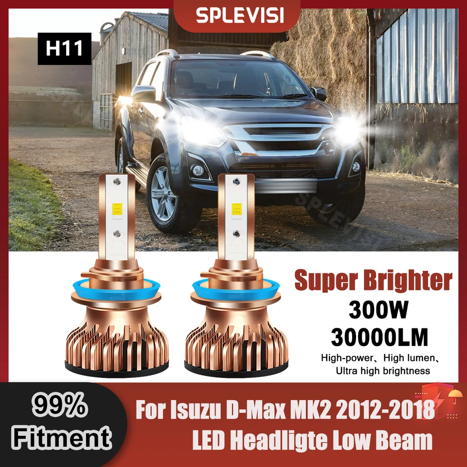 1 pár LED H11 HLAVY Nízke lúče žiaroviek 9v-24V 300W 30000LM pre Isuzu D-Max MK2 2012 2013 2014 2015 2016 2017 2017 2018