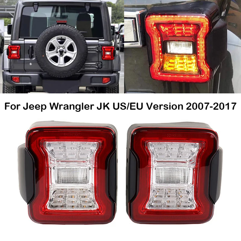1 pár LED modifikovaná zadná zadná brzdová brzdová lampa LED LED svetlo Taillight pre Jeep Wrangler JK US EÚ verzia 2007-2017