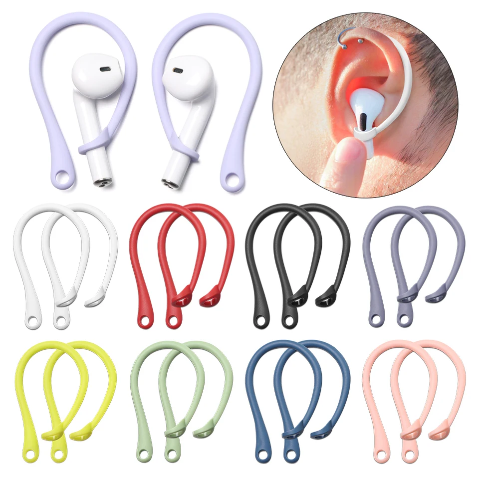 1 pár silikónových anti-lost uší hák pre jablko Airpods 1 2 3 Pro Sports Anti-Drop Ear Hook