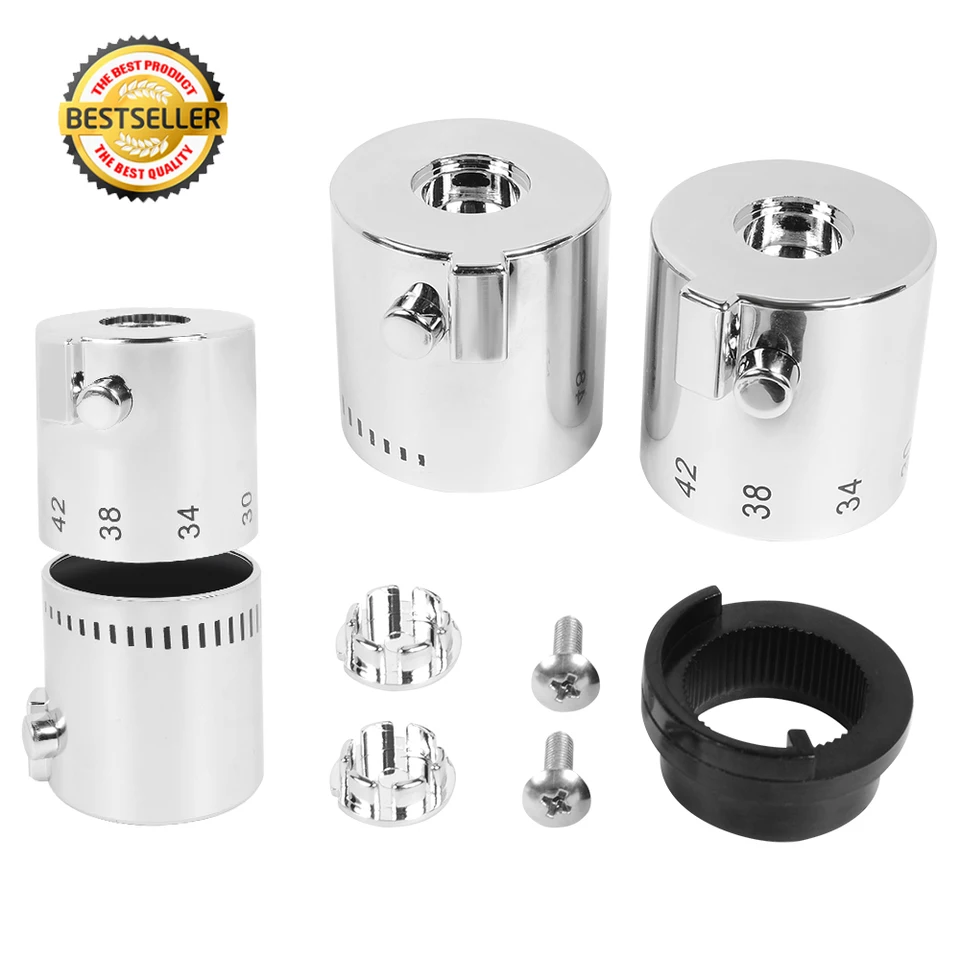 1 pár sprchovacích teplotných riadiacich rukoväte Knob Chrómová termostatická rukoväť pre HME kúpeľne TAPS Hardware Tools