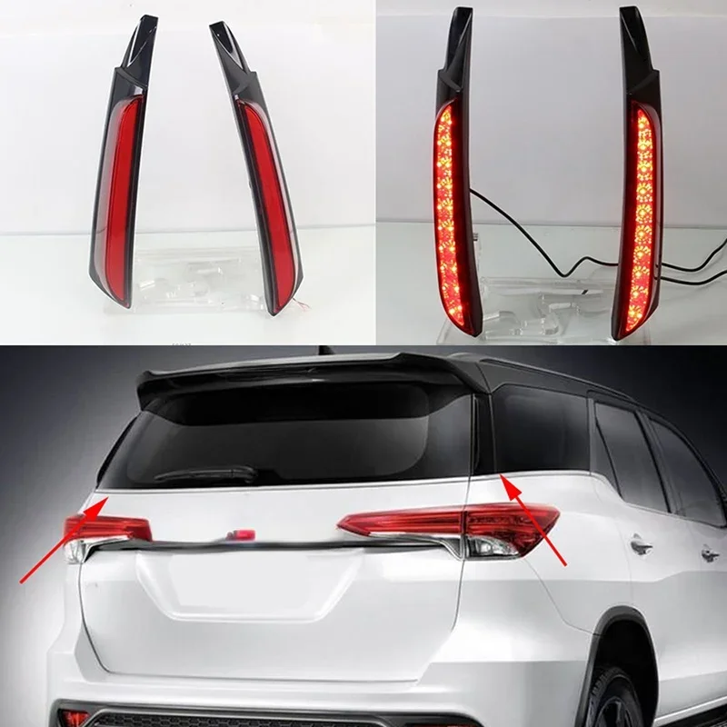 1 pár zadných nárazníkov zadného nárazníka pre Toyota Fortuner 2015 2016 2017 Vysoko kvalitné automatické LED brzdové svetlá Hmlové svetlá Príslušenstvo