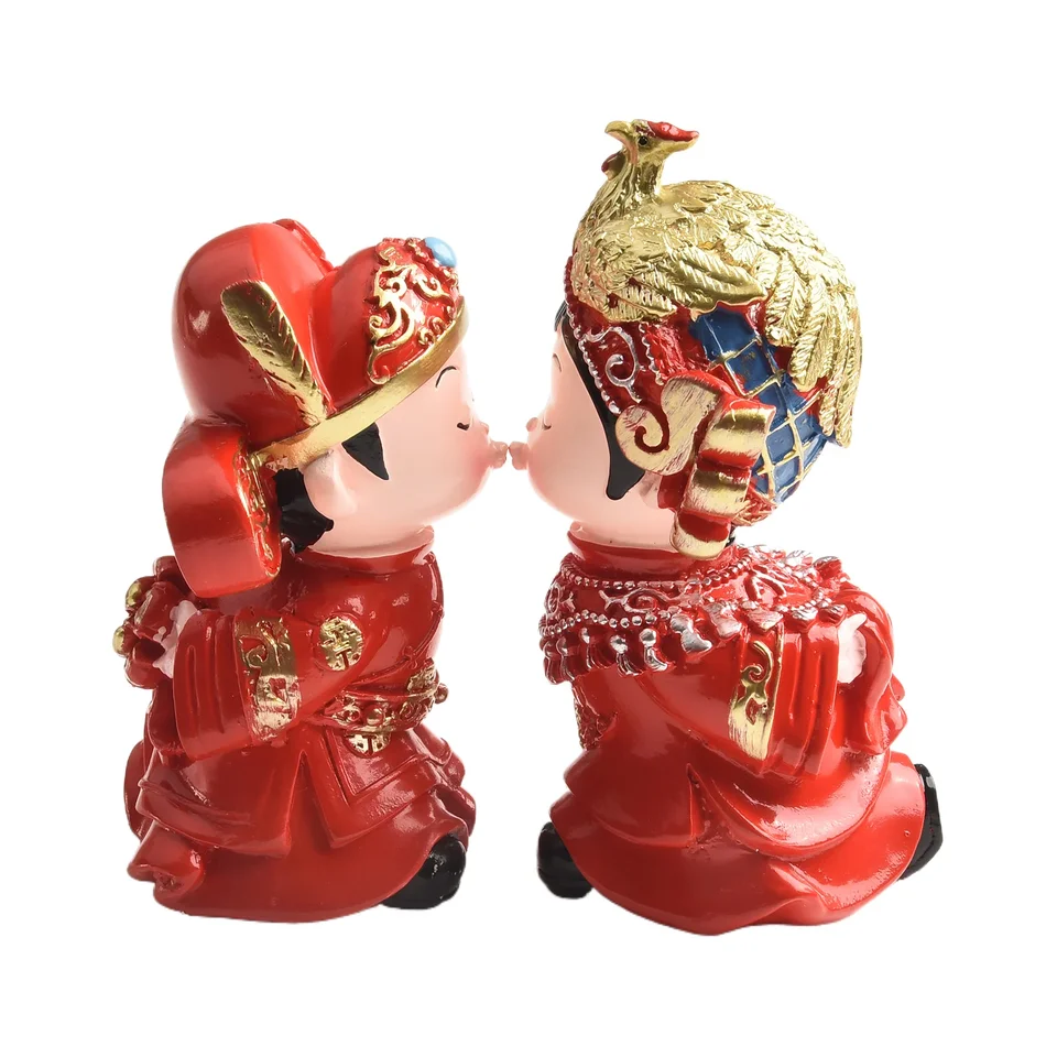 1 pár čínskych tradičných bozkov páry malá socha figuríny remeslá socha figúrka Ozdobia miniatúry domácej výzdoby