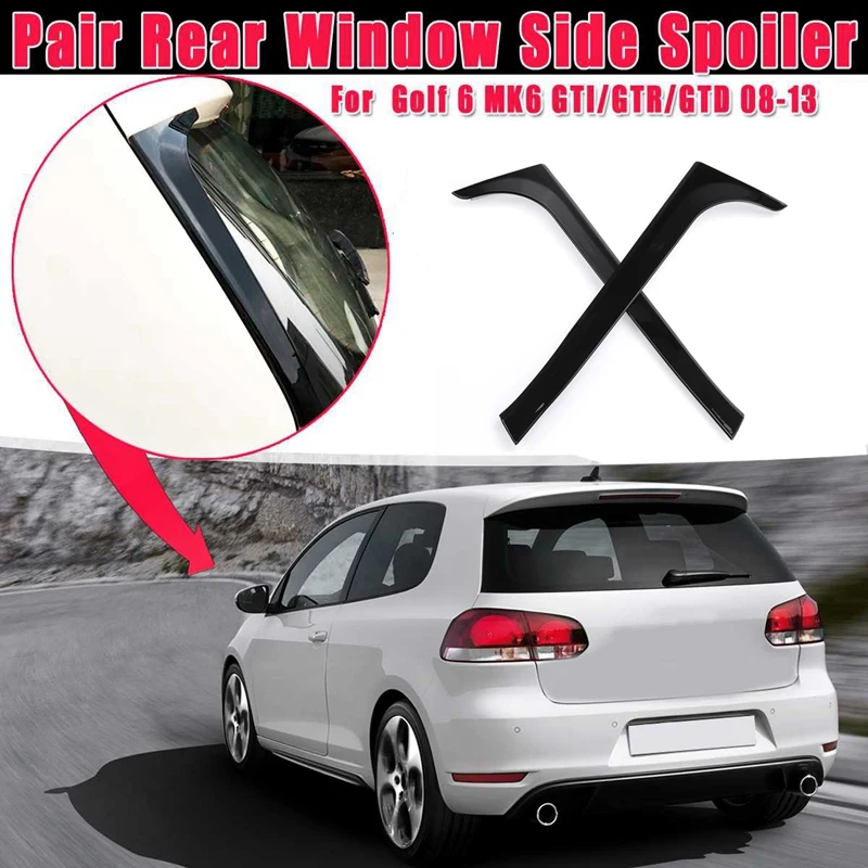 1 párové lesklé čierne nálepky na bočné spojlery Zadné okenné nálepky TRIST pre VW Golf 6 MK6 GTI/GTR/GTD 2008 2009-2013 Splitter Canards