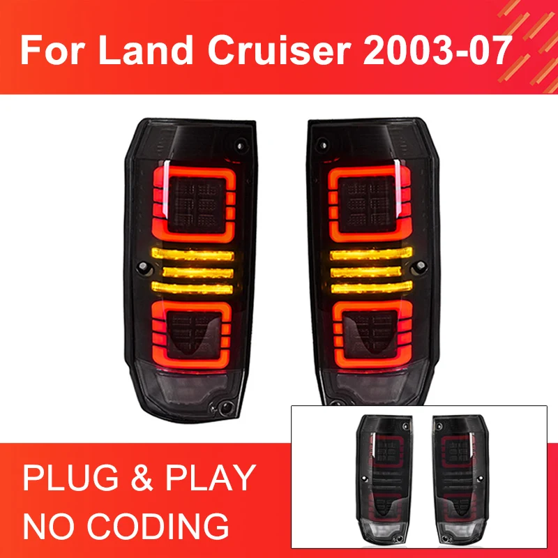 1 párové zadné svetlá LED pre pozemný krížnik 2003-2007 LC70 LC71 LC76-LC79 Taillights Plug and Play Dynamic Tour Adar Tail Lights