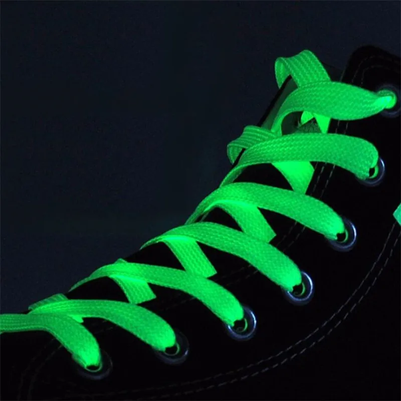1 páry svetelné šnúrky ploché tenisky plátna topánky šnúrky žiaria v tmavej nočnej farebnej fluorescenčnej šnúrke 120 cm