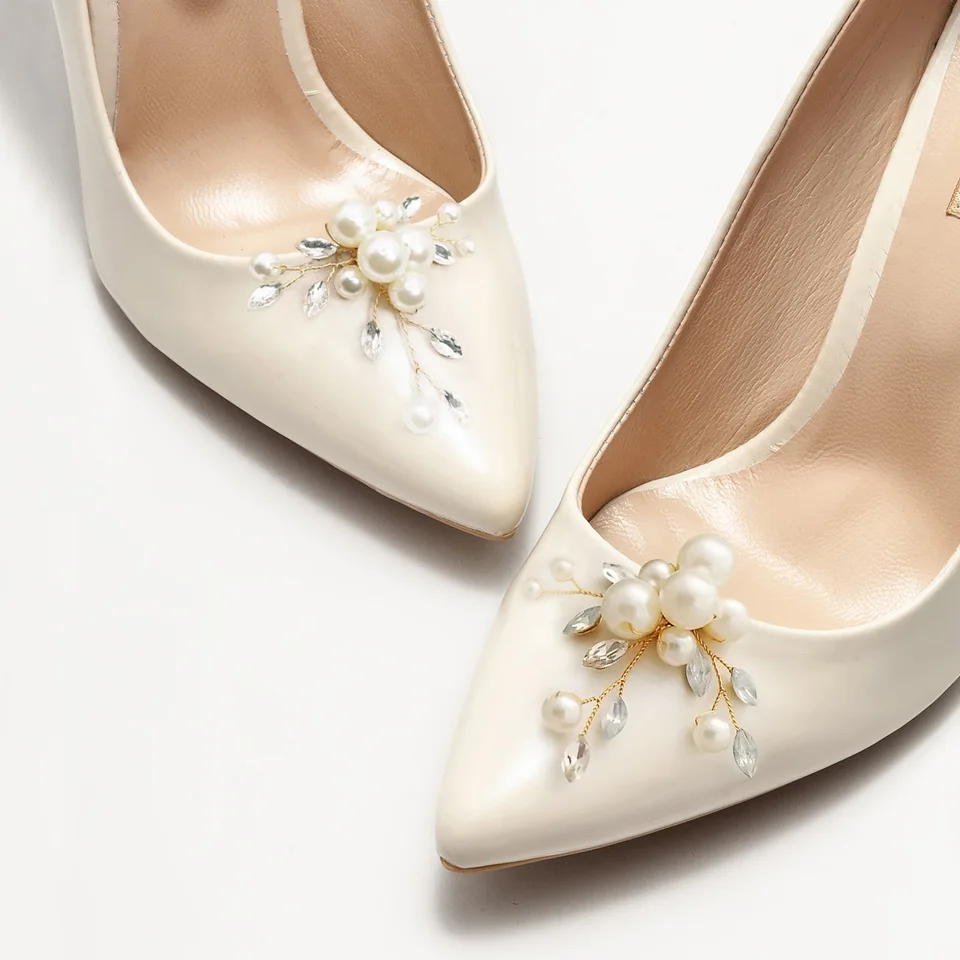 1 páry/súpravy svadobných doplnkov Crystal Pearl Shoe Clip Pin Party Svadobné svadobné topánky Klip každodenné doplnky