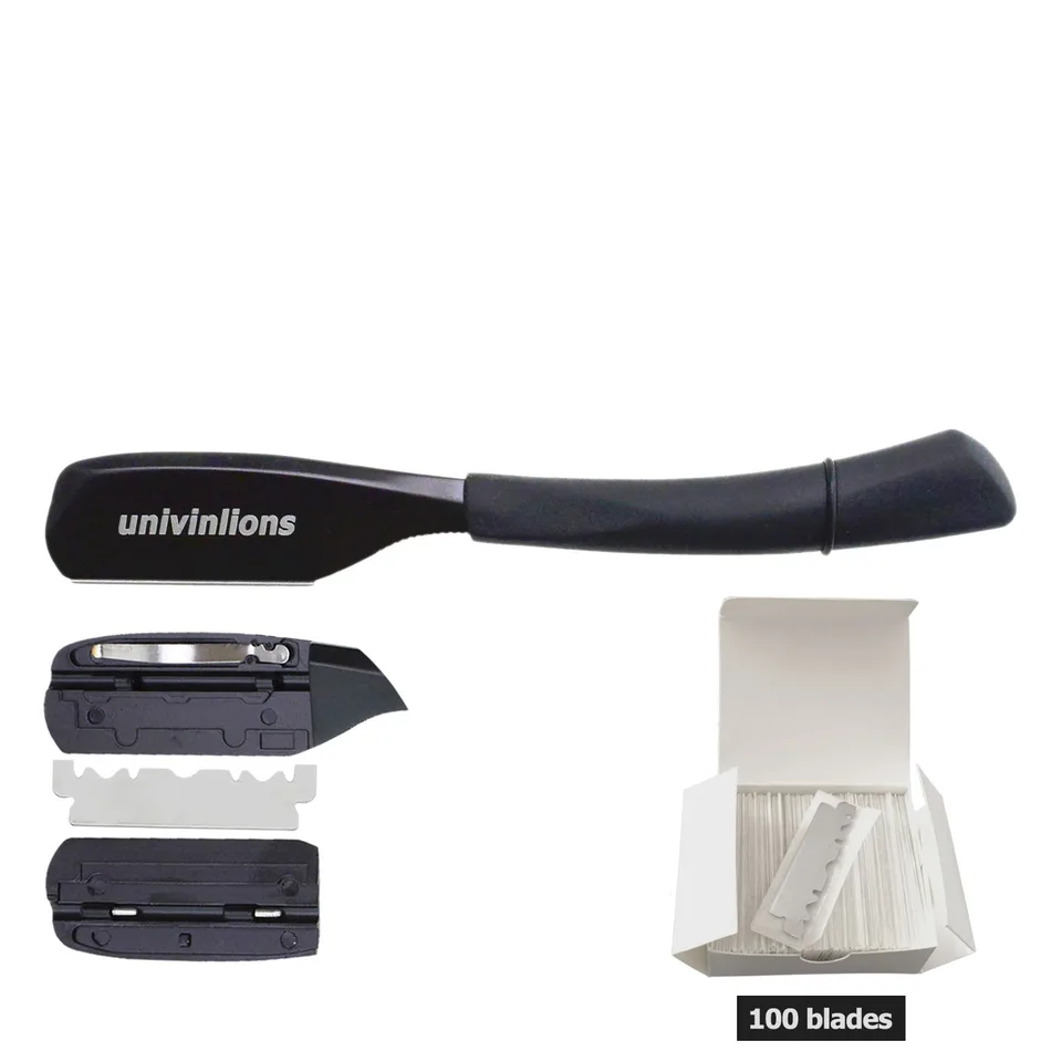 1 Razor+100 čepelí rovné holenie Dural Edge Razors Balber Hair Razor Spring Styling