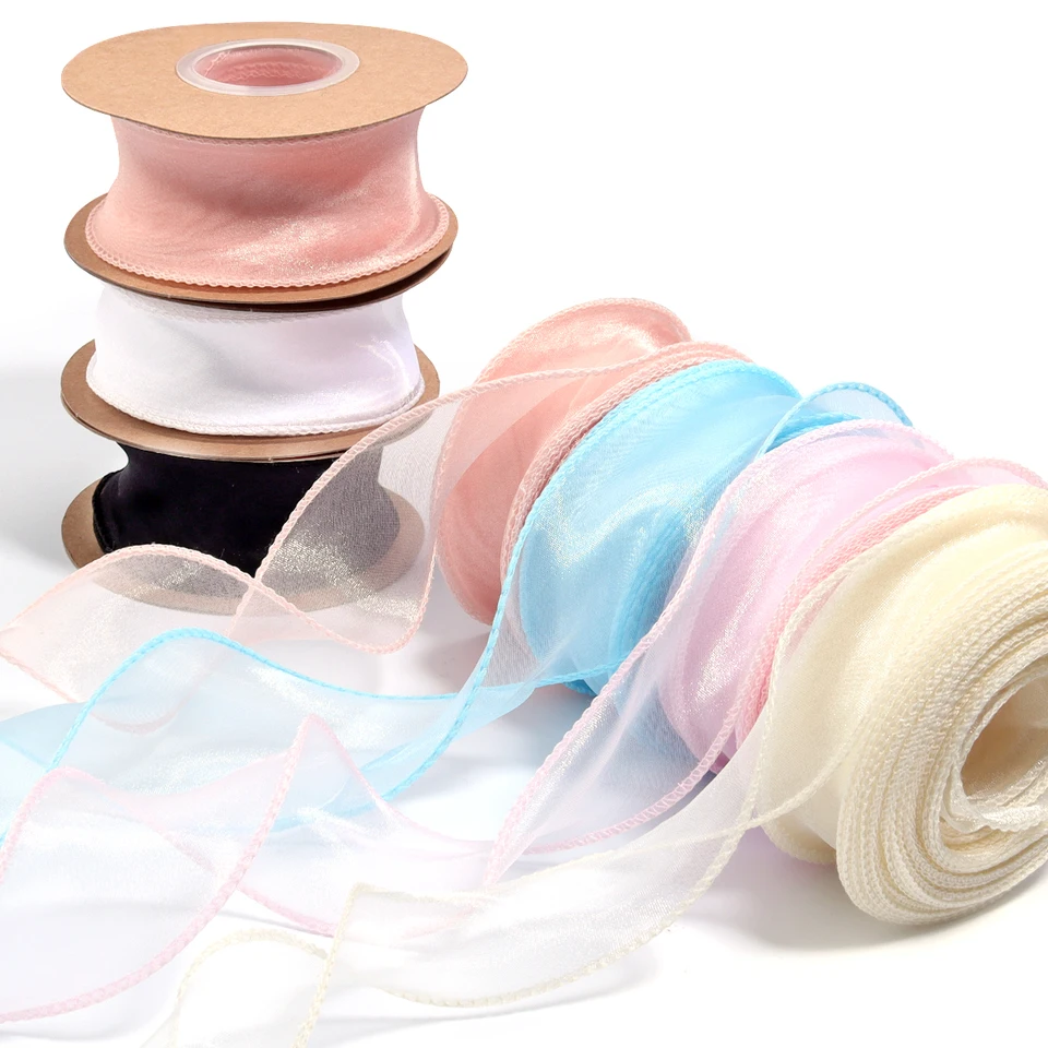 1 Roll 4cm Fishtail Gauze Ribbons Multicolor Organza Ribbon pre DIY kytice darček balenie svadobného festivalu dekorácie materiál