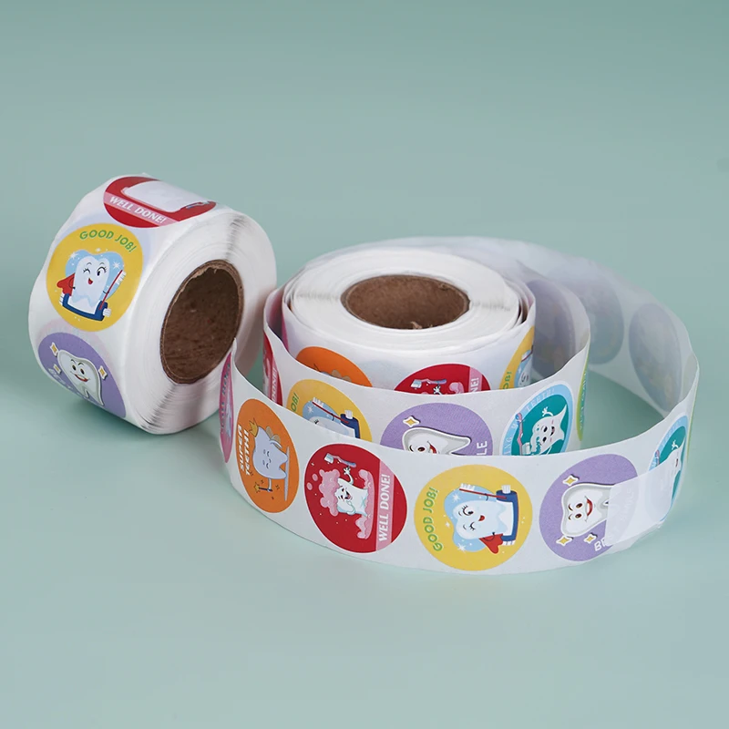 1 Roll Cute Zubné nálepky zubné nálepky na papierové nálepky zubné zubné kliniky Clinika darček pre deti dekorácie nálepka na označenie