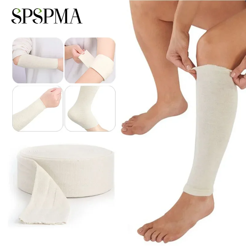 1 roll rúrkový obväz, hadičky Stockinette pre nohy a kolená, opakovane použiteľná elastická objíma objímka, rúrka Tubular Compression Bandage Roll