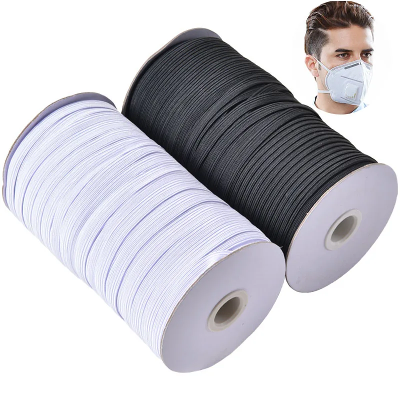 1 Rollové masky Elastické pásy 3 mm 6 mm 8/10/12 mm biele čierne nylonové gumové pásové pásové pásové pásové odevy Šitové príslušenstvo pre domácich majstrov