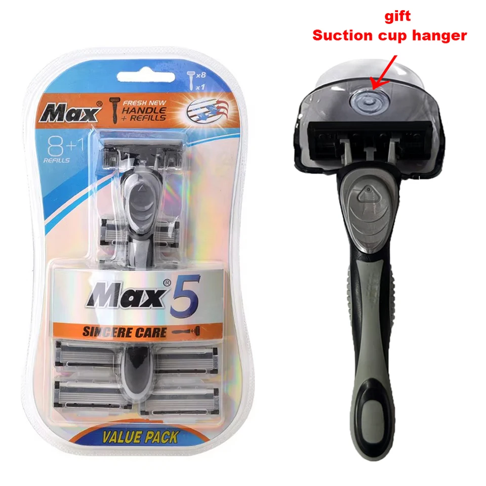 1 rukoväť + 8 náplní hrebeň Sinerce Care Manual Razor pre mužov 5 vrstiev Čepele Men.