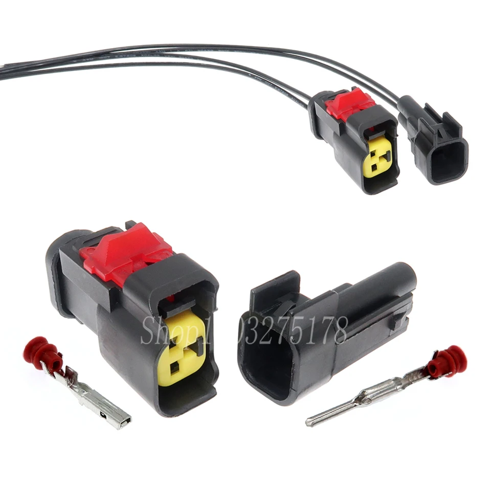 1 Sada 2 -kolíkových automobilových injektorov dýzový zväzok drôtu pre Buick Lacrosse BYD FORD Automotive Automotive Woterploor Connector