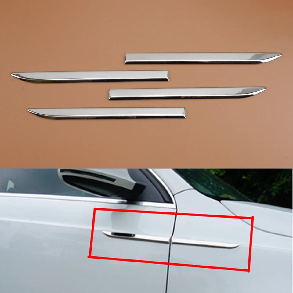 1 Sada BK-190A-CI Exteriérový bok bokom Fender TREST Cover Decor Decadge Stripe Decal pre Universal CAR SUV STRIEB Chrome
