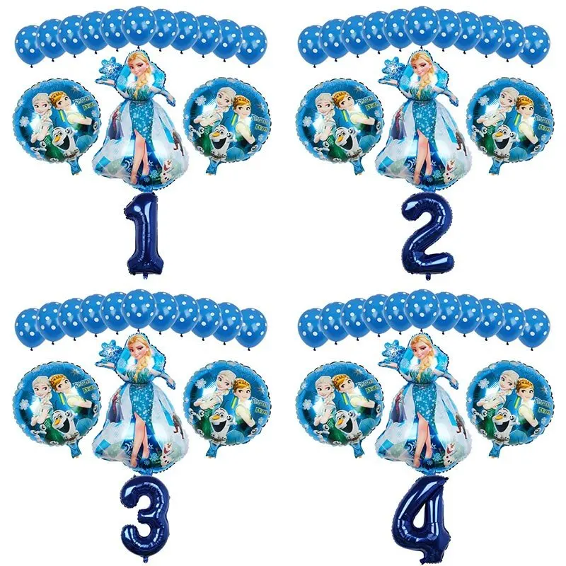 1 Sada Disney Frozen Princezná hliníková fóliová balóniky Elsa Princezná Brithday Party Balón detská sprcha Detská dekorácia pre deti hračky