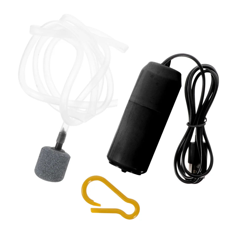 1 Sada Mini Fish Tank čerpadlo USB kompresor Small akvárium vzduchu Plastové prevzdušnenie domácnosti prenosný bubbler Outdoor Fishing Dodávka