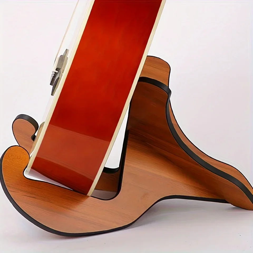 1 sada skladacích zvislých gitarových husľových výstavných príslušenstiev, prenosná držiak na drevenú stojanu ukulele