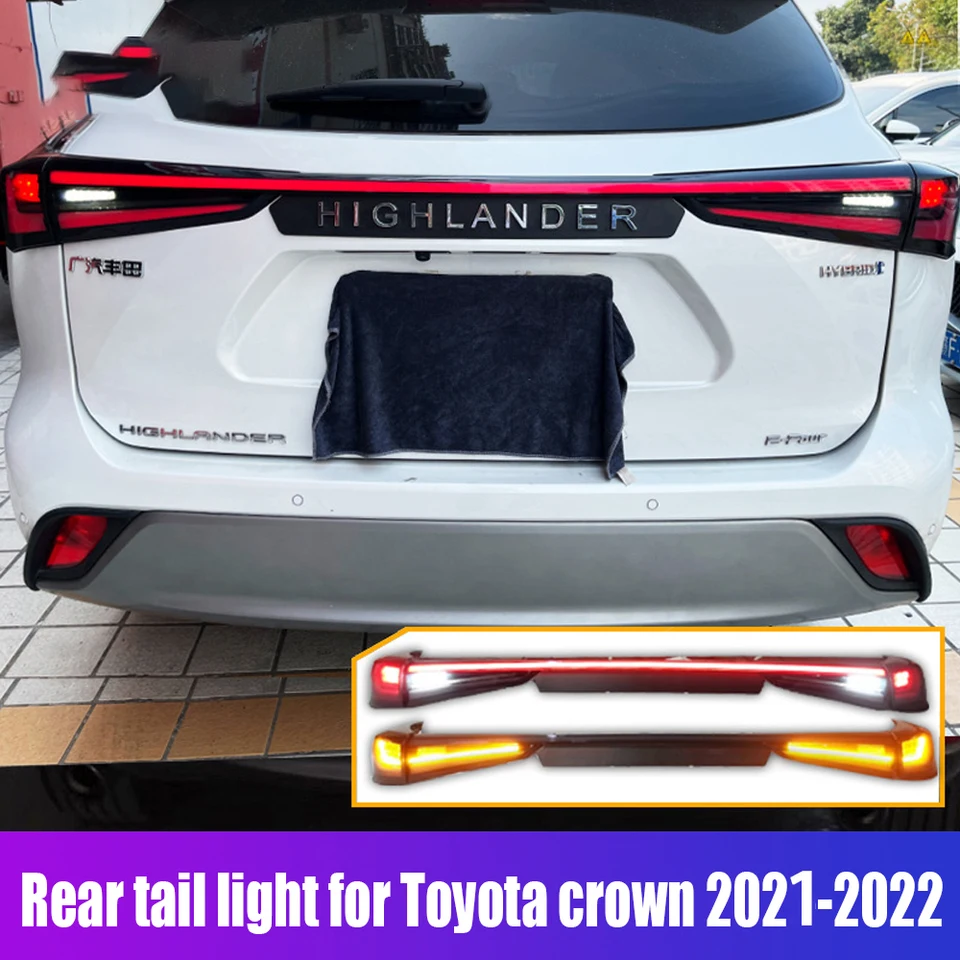 1 Sada Tail Light Led Turn Signál Zadný zadný kríž cez brzdu Streamer Tail Lamp pre Toyota Highlander 2021 2022