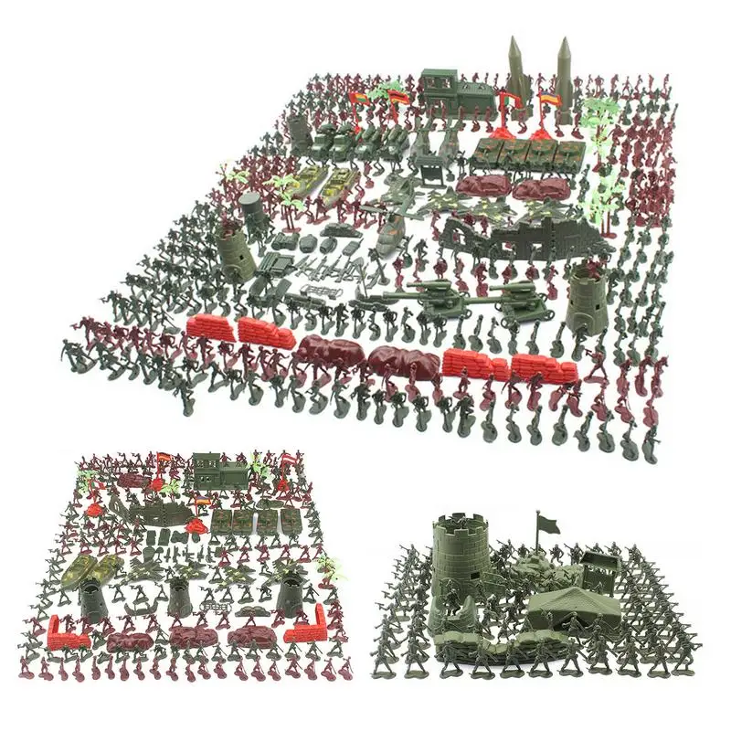 1 Sada vojenských hračiek Model Action Figure Men Figure Postava vojaci Ozbrojené helikoptéry raketové tanky vežové veži