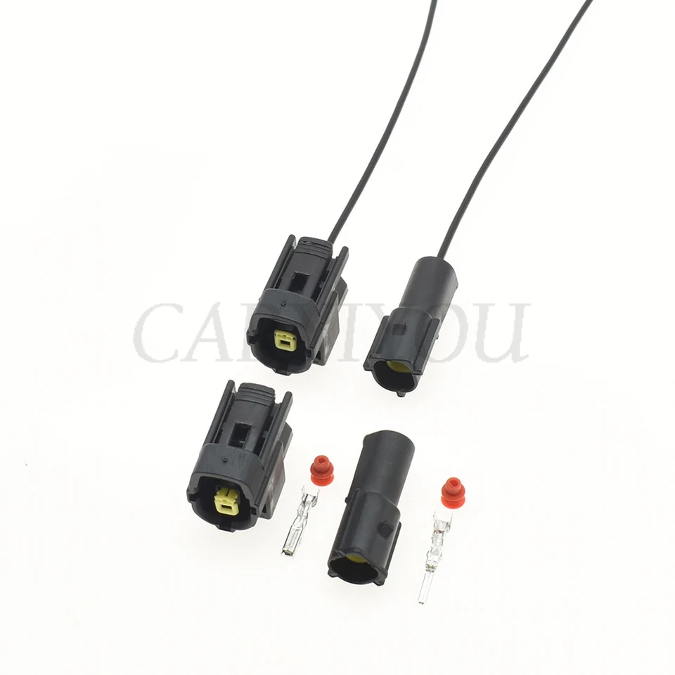 1 Set 1 PIN Auto Amp Tyco Denso Automotive čierny konektor Vodotesný zväzok drôtu muža samecami zapojenia