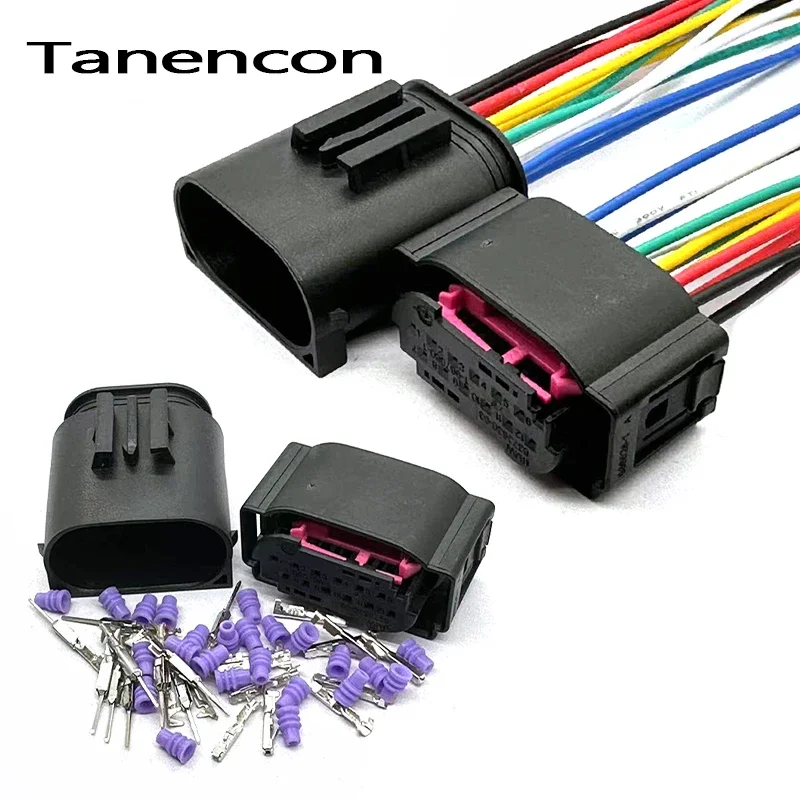 1 Set 12 Pin Car Lane Change Assist Connector 0,7 mm mužská ženská zástrčka pre Porsche BMW Volkswagen Audi 1-967680-1 1534151-1