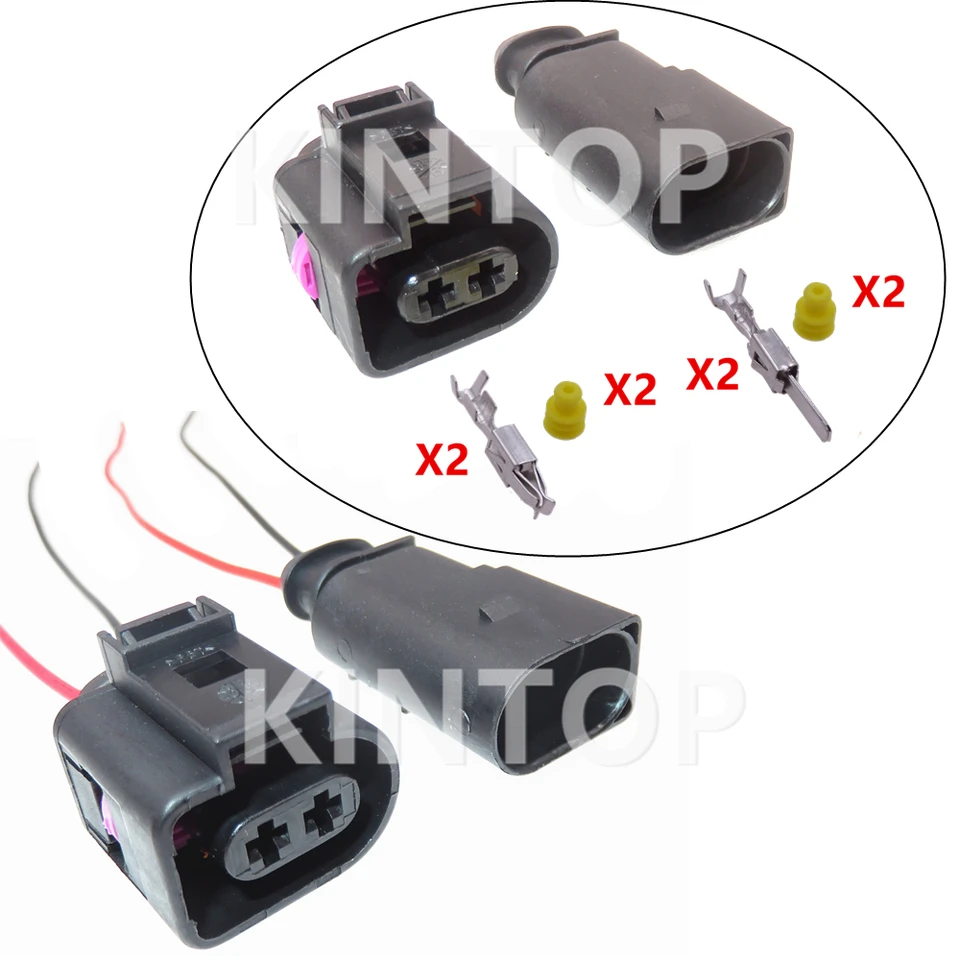 1 Set 2 kolíky konektor káblového kábla automobilu pre VW Audi 1J0973722 8D0973822 1717692-1