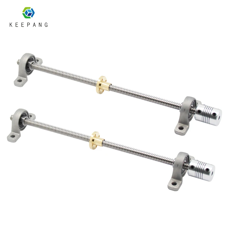 1 Set 3D Pinter Olovná skrutka Sada Rain Set T8 Olovná skrutka 100 200 250 300 400 500 mm + vertikálna držiak + 5*8 spojov + T8 matica
