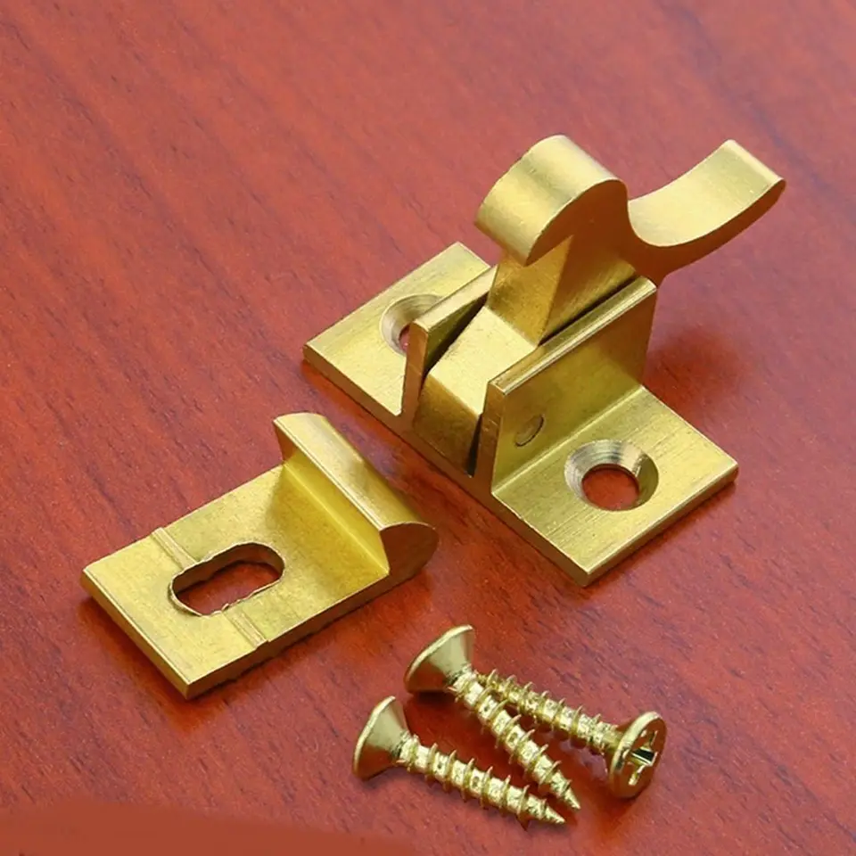 1 Set Bird Latch Latch Dvere Elbow pracka Brass Dvere Catch Retro Automatické okenné háčiky s nízkym hlukom zámok zámku Zamknutie okna domácej skrinky
