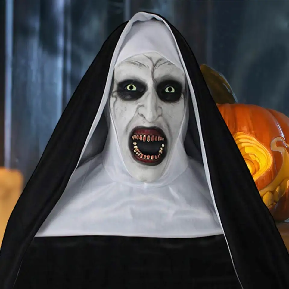1 Set Halloween Head Grear Scary Nun Emulsion Head Gear Halloween Thriller Cosplay kostým pre večierok Home