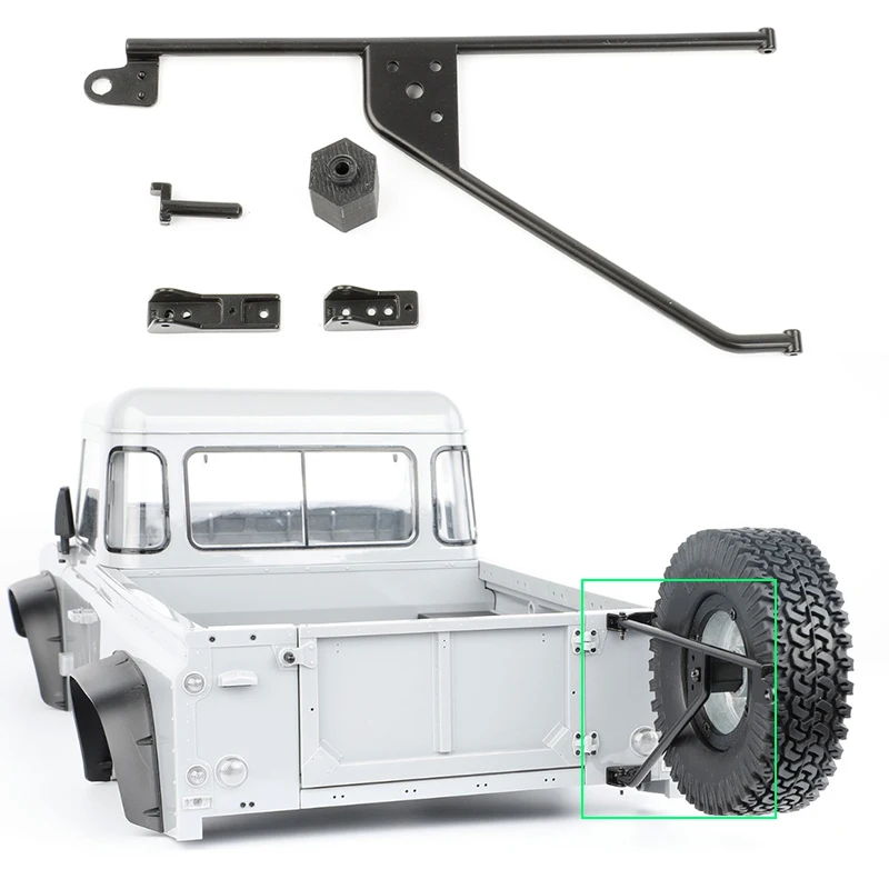 1 set kovový držiak na rezervné pneumatiky pre 1/10 RC Crawler Car Traxxas RD110 RD90 RC4WD D90 Príslušenstvo