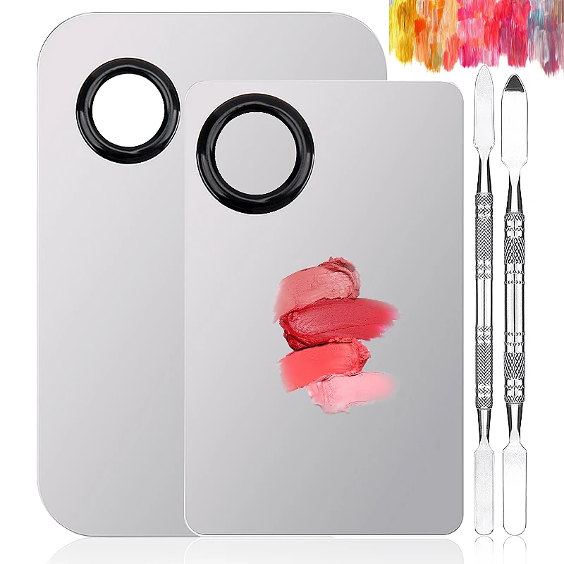 1 Set paleta Spatla Sit z nehrdzavejúcej ocele Zmiešanie gélového gélu Nadácia Eye Shadow Stick na nechty make -up kozmetické manikúra Nástroje