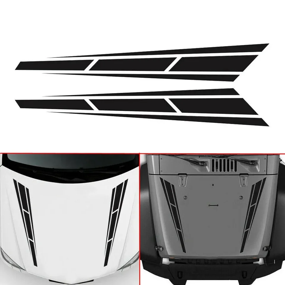 1 Set predné nálepky pre pretekárske pruhy Grafika Decor Hood Sticker Accessories Vinyl Auto Decotion Styling