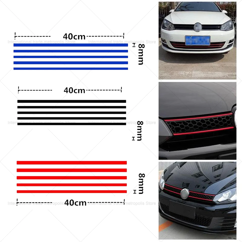 1 set reflexné auto prúžky nálepky predné kapucne obtisky grilu vodotesná automobilová dekorácia nálepky automobilov pre VW Golf 6 7 Tiguan