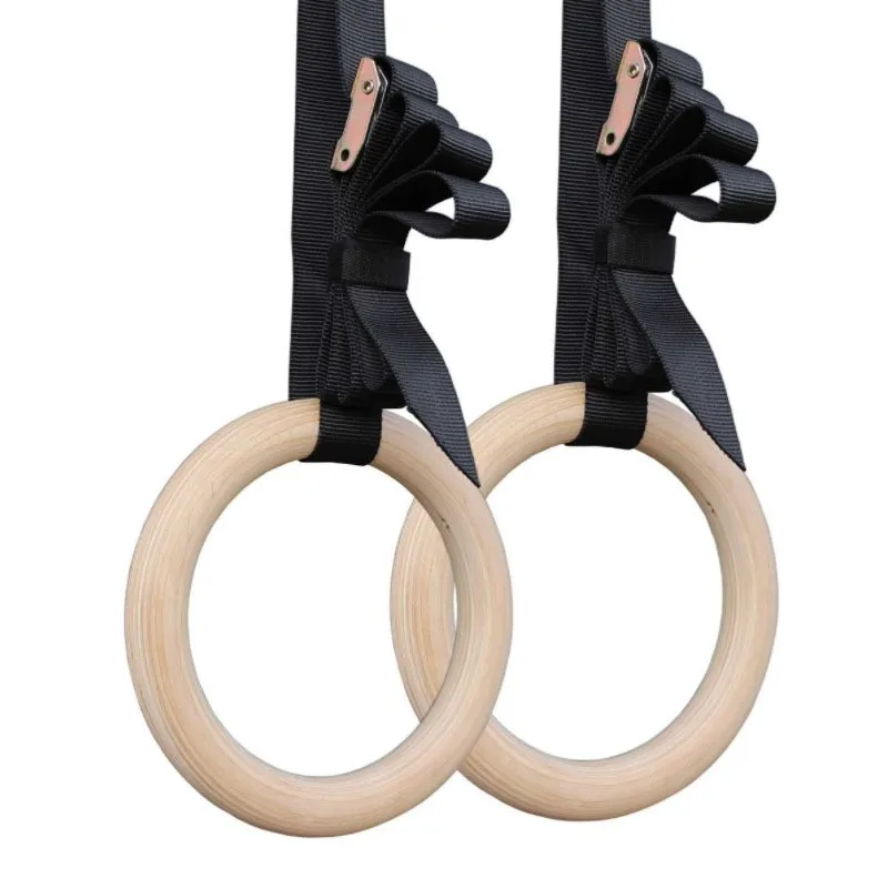 1 Set Ring Set Indoor Prenosná gymnastika Rings 28 mm domáce vytiahnutie drevené krúžky fitness ramená Cvičenie
