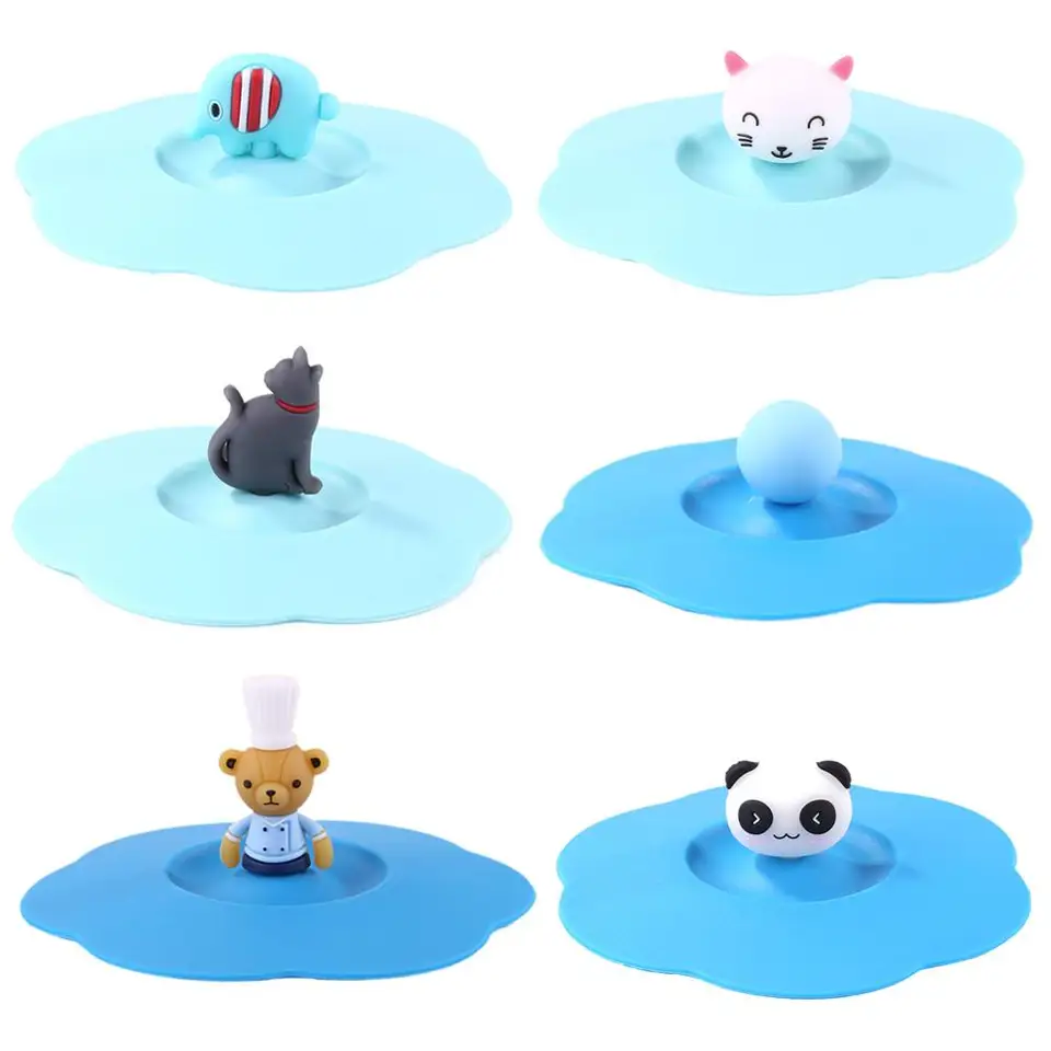1 SET roztomilý kryt veka slnečnica slnečnicová čipka Izolačná šálka Cover Tesnené opätovné použitie silikónového šálky veka DIY voľný zostrihový tepelný tepelný