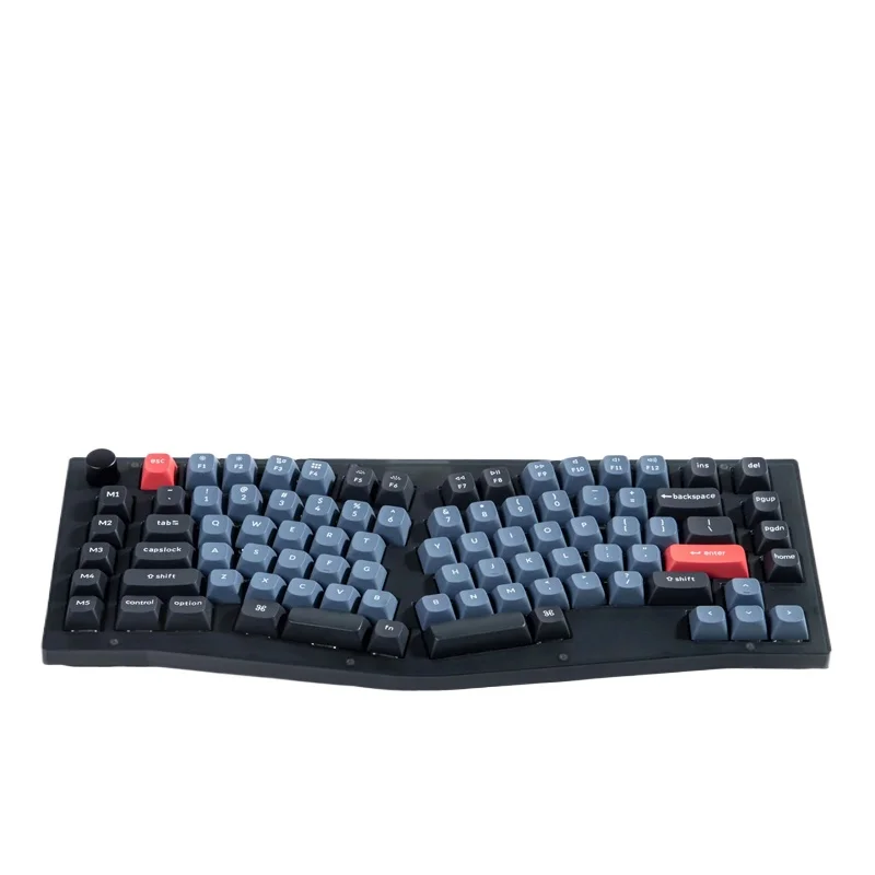 1 V10 Prispôsobené tvarované káblové mechanické klávesnica Alice Ergonomic Office Mute 87 Klávesy