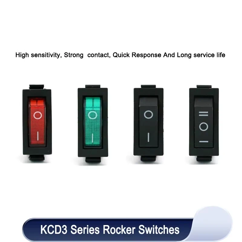 1 ~ 100 pcs Rocker Switch KCD3 ELEKTRICKÉ ZARIADENIE O-OF-OFF-OF-ON 16A 250V/20A 125VAC PUSH TLAČKA PRÁVNE SPÍNY
