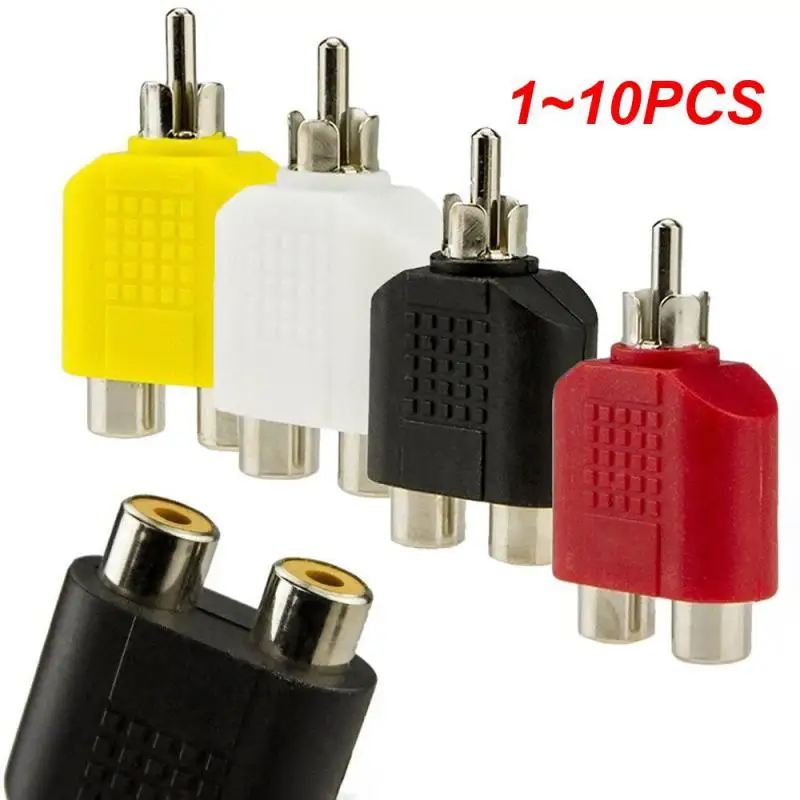 1 ~ 10ks Jack Plug y Splitter 1 Muž do 2 adaptéra Audio Video prevodníka AV AVIO pre CCTV Camera Audio Security System H10