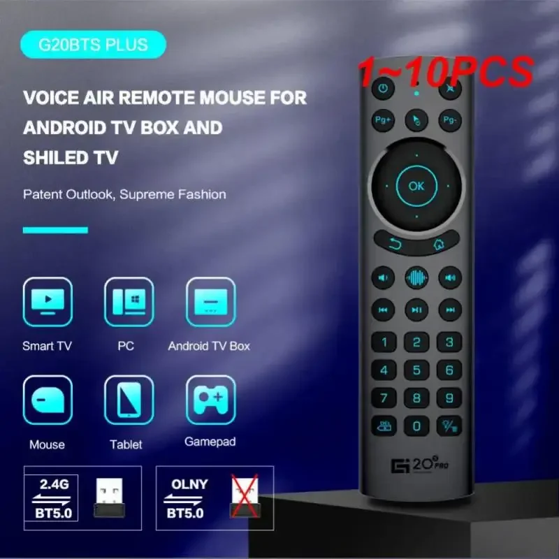 1 ~ 10ks plus G20S 2.4g Wireless Smart Voice podsvietená vzduchová gyroskop gyroskop IR učenie diaľkového ovládania BT5.0 pre Android TV box