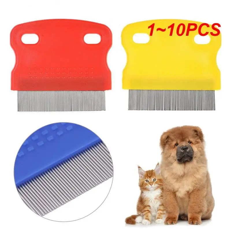 1 ~ 10ks z nehrdzavejúcej ocele Pet Pet Grooming Hread s dlhou hustou chĺpkovou s kožušinou Blchá a vši kefové domáce zvieratá pre králiky pre psov