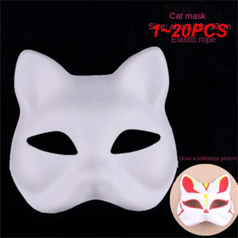 1 ~ 20ks Anime Pulp japonská maska ​​Half Feare Ručne maľovaná mačka líška maska ​​anime maškaráda Halloween festival cosplay prop