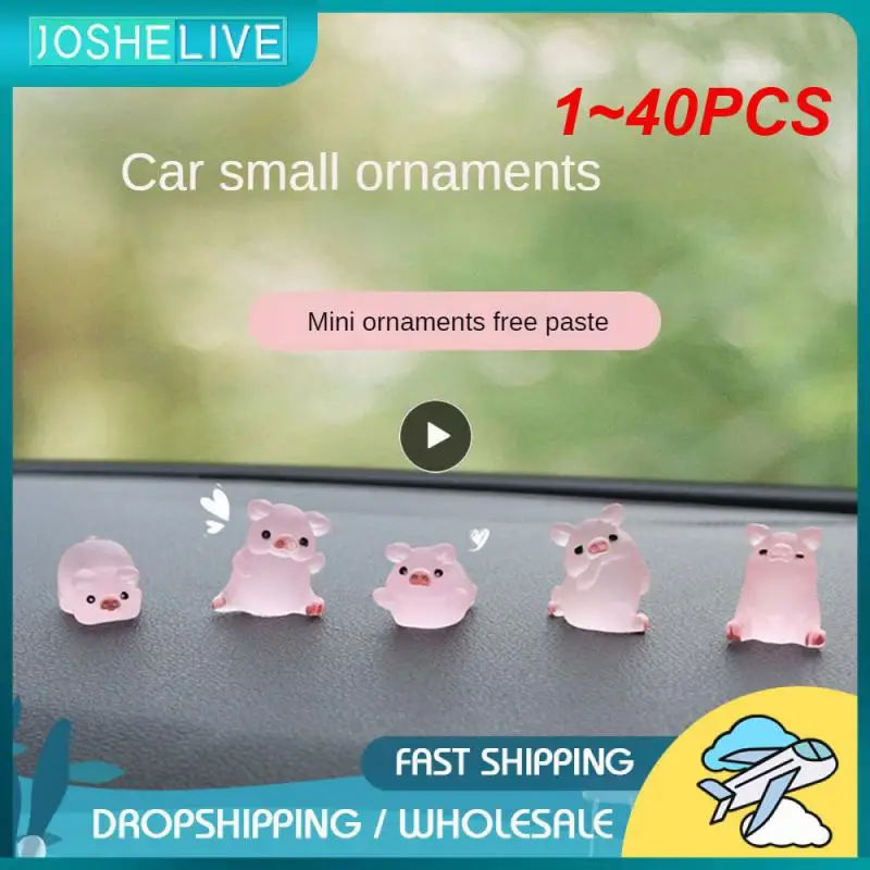 1 ~ 40ks taška kawaii mini živica ošípaných kreslených ošípaných Miniatúry Terrárium Figuríny Svetlá ozdoby