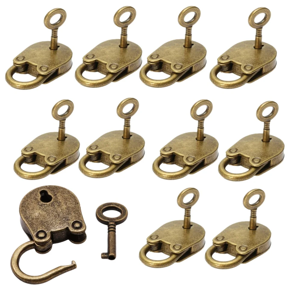 1 ~ 5ks bronzový vintage starý starožitný štýl Mini archaize visiace zámky zámok kľúčom s kľúčom zámok Hardware Dekorácie hardvéru