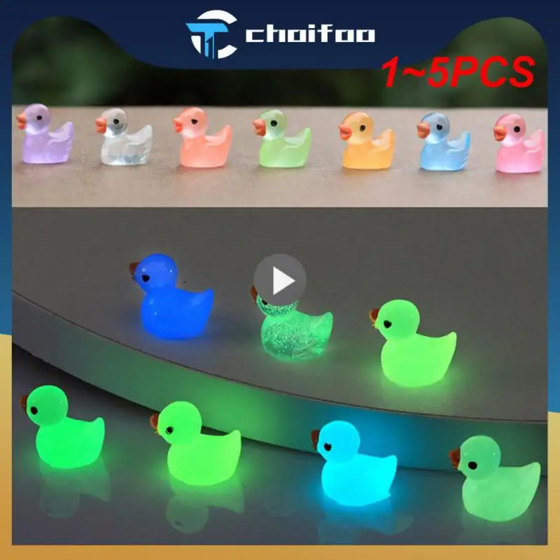 1 ~ 5ks Mini Luminous Duck Figurín Micro ORAMENTY Mini dekorácie črepníkové remeslá Domáca záhrada Micro Krajina Doplnky dekorácie